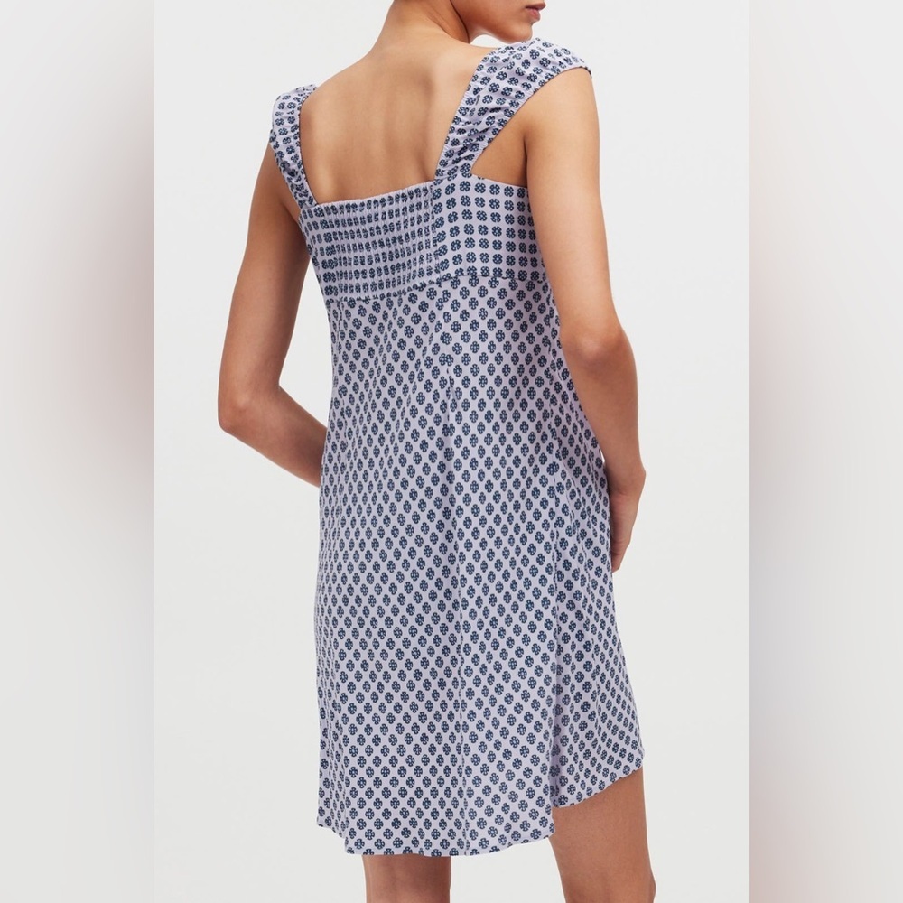 [JUST IN] NWT MADEWELL Patterned Button Down Mini Dress Soft Blue Sz 6 - Picture 4 of 12